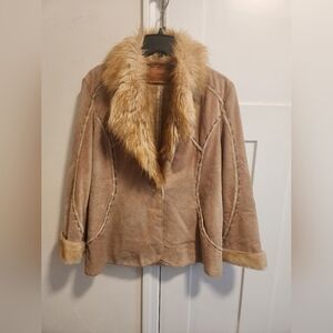 Vintage Guess Tan Leather Jacket Size Large